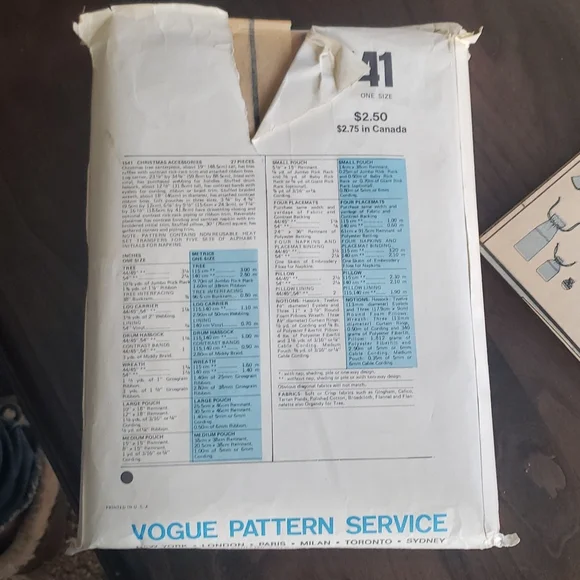 Vogue Patterns Santa Pack 111 1541 Sowing Patterns - Picture 4 of 11